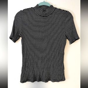Striped Mock Neck TShirt